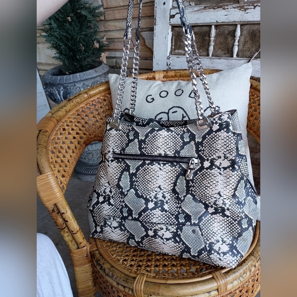 INC International Concepts Chic Snakeskin Patterned Shoulder Bag